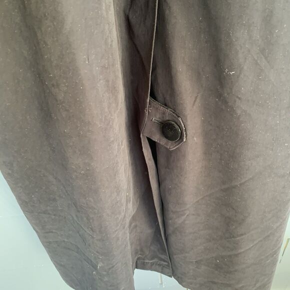 Anne Klein II Trench Coat Womens 10 Dark Brown/Black Long Wool Body Suede Collar - Picture 8 of 13